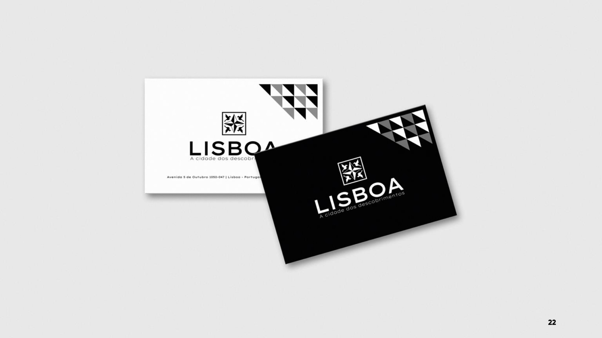 Cartões de visita Lisboa, versão branca e preta